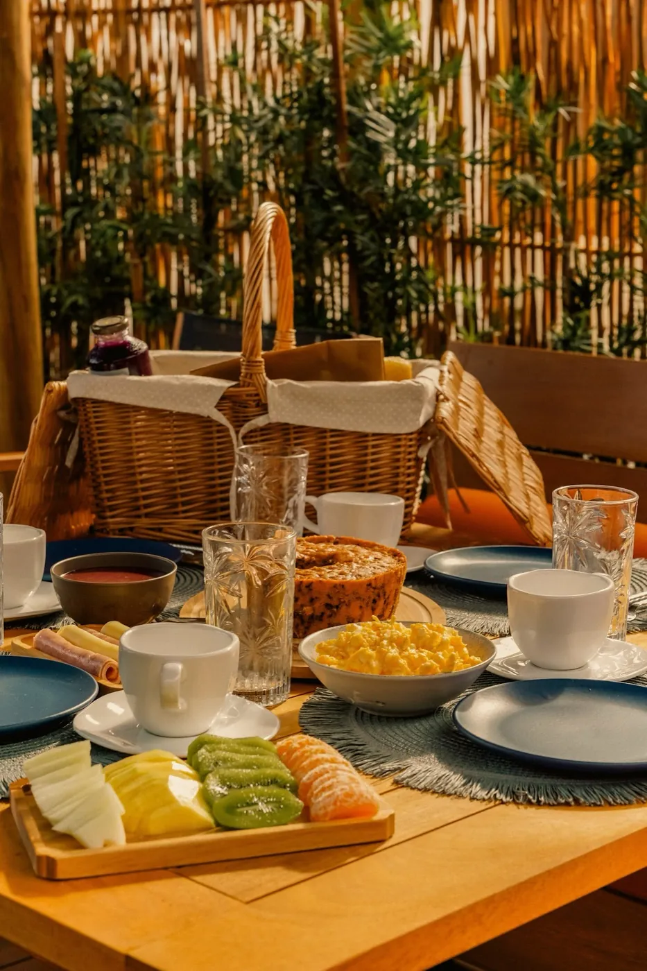 Private Chalet breakfast served at the table
