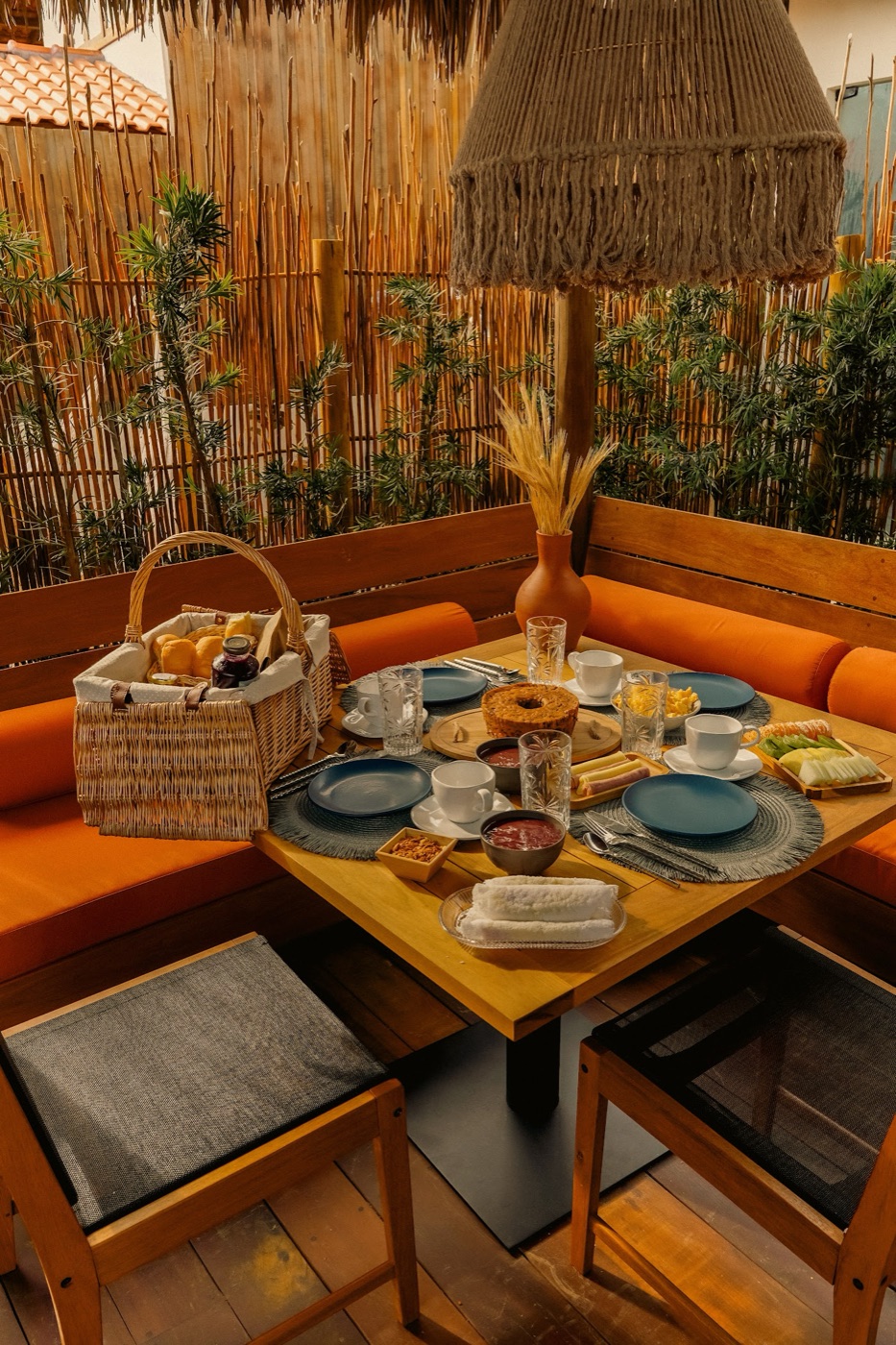 Mesa de café da manhã do Chalé Private